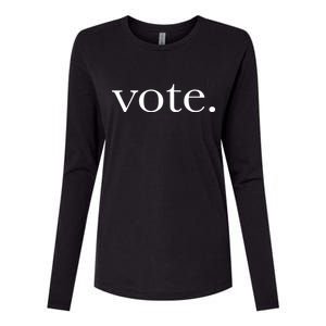 Vote Simple Logo Womens Cotton Relaxed Long Sleeve T-Shirt