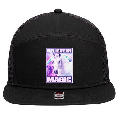 Vote Unicorn Believe in Magic 7 Panel Mesh Trucker Snapback Hat