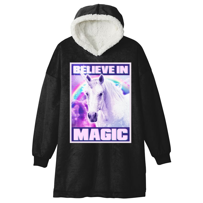 Vote Unicorn Believe in Magic Hooded Wearable Blanket