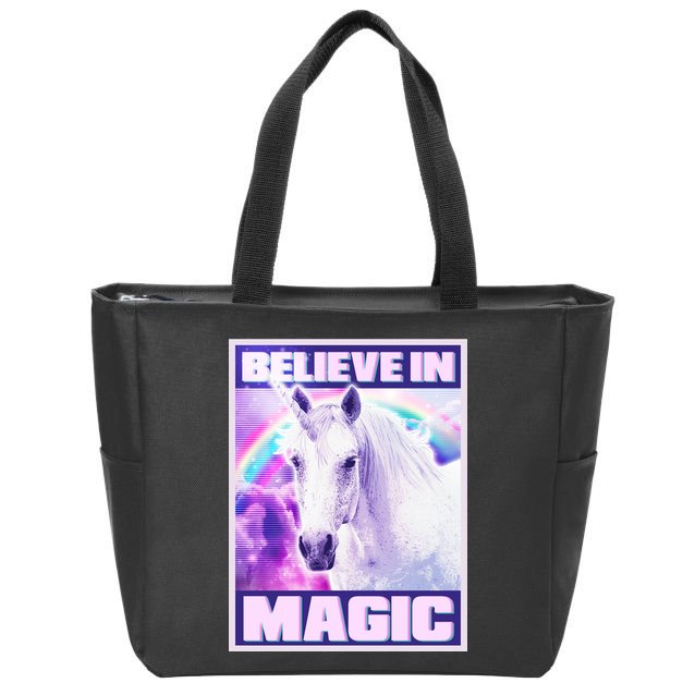 Vote Unicorn Believe in Magic Zip Tote Bag