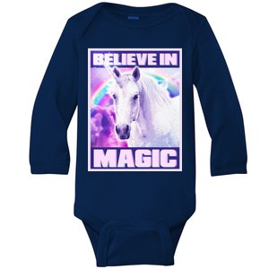 Vote Unicorn Believe in Magic Baby Long Sleeve Bodysuit