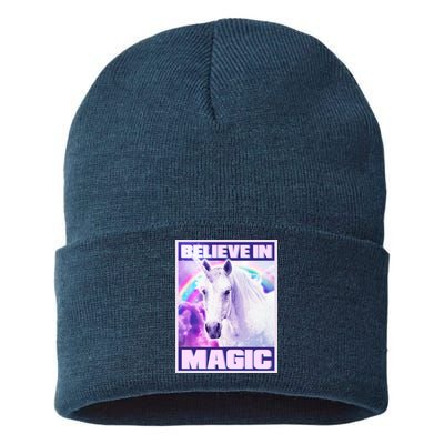 Vote Unicorn Believe in Magic Sustainable Knit Beanie