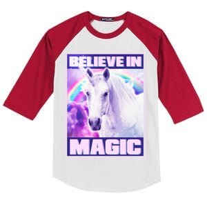 Vote Unicorn Believe in Magic Kids Colorblock Raglan Jersey