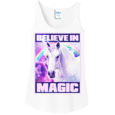 Vote Unicorn Believe in Magic Ladies Essential Tank