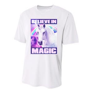 Vote Unicorn Believe in Magic Youth Performance Sprint T-Shirt