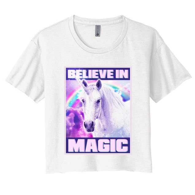 Vote Unicorn Believe in Magic Crop Top