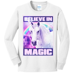 Vote Unicorn Believe in Magic Kids Long Sleeve Shirt