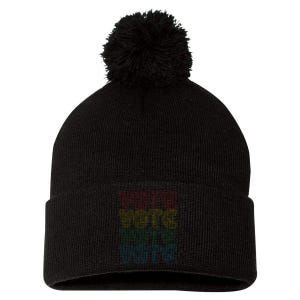 Vote Vote Vote Pom Pom 12in Knit Beanie