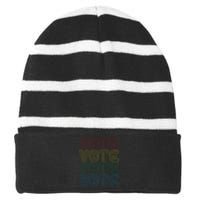 Vote Vote Vote Striped Beanie with Solid Band