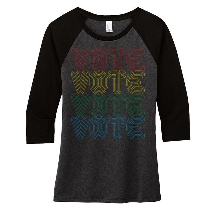 Vote Vote Vote Women's Tri-Blend 3/4-Sleeve Raglan Shirt