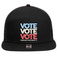 Vote Vote Vote Exercise Your right 7 Panel Mesh Trucker Snapback Hat