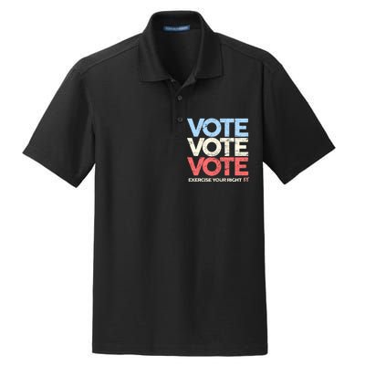 Vote Vote Vote Exercise Your right Dry Zone Grid Polo