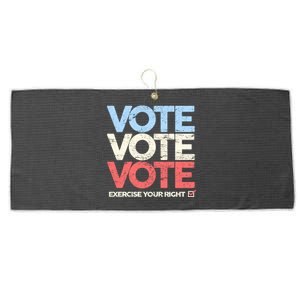 Vote Vote Vote Exercise Your right Large Microfiber Waffle Golf Towel