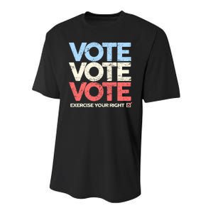 Vote Vote Vote Exercise Your right Youth Performance Sprint T-Shirt