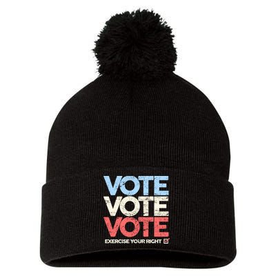 Vote Vote Vote Exercise Your right Pom Pom 12in Knit Beanie