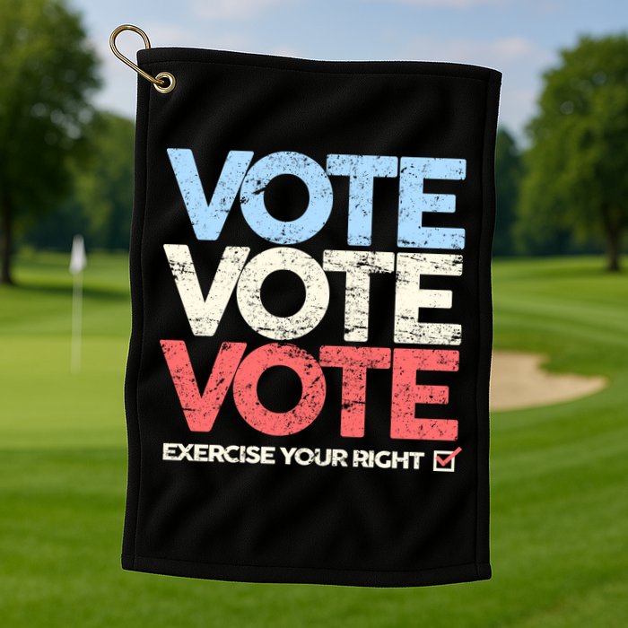 Vote Vote Vote Exercise Your right Golf Towel