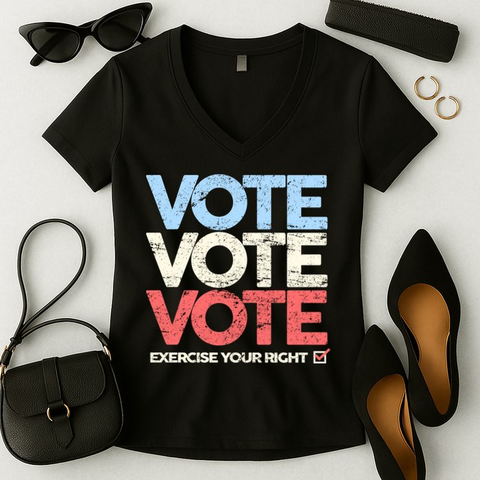 Vote Vote Vote Exercise Your right Women's V-Neck T-Shirt