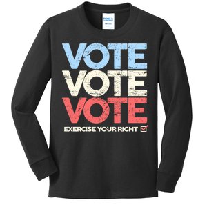 Vote Vote Vote Exercise Your right Kids Long Sleeve Shirt