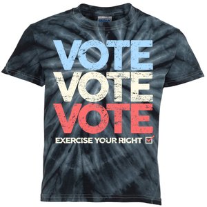 Vote Vote Vote Exercise Your right Kids Tie-Dye T-Shirt