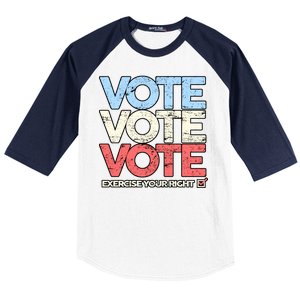 Vote Vote Vote Exercise Your right Baseball Sleeve Shirt