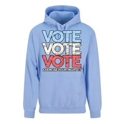 Vote Vote Vote Exercise Your right Unisex Surf Hoodie