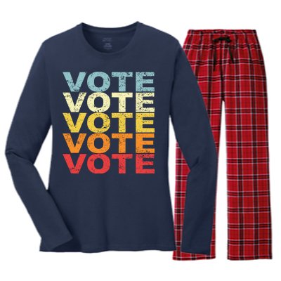 VOTE VOTE VOTE VOTE Women's Long Sleeve Flannel Pajama Set 