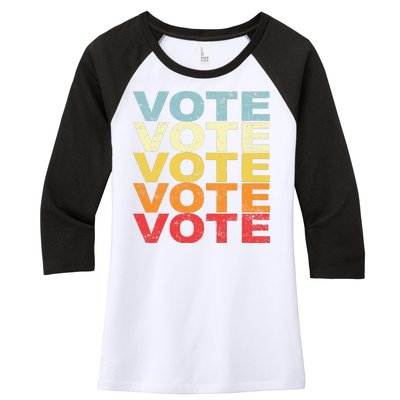 VOTE VOTE VOTE VOTE Women's Tri-Blend 3/4-Sleeve Raglan Shirt