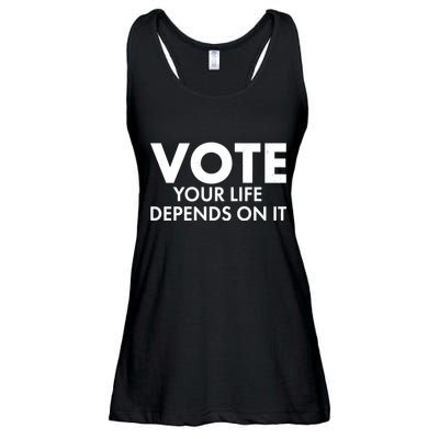 VOTE Your Life Depends On it Ladies Essential Flowy Tank