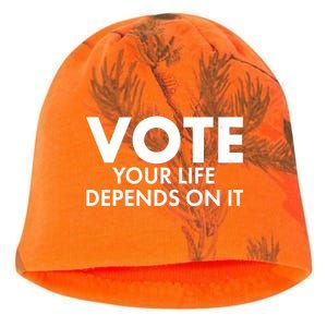 VOTE Your Life Depends On it Kati - Camo Knit Beanie