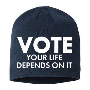 VOTE Your Life Depends On it Sustainable Beanie