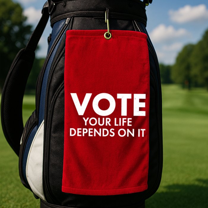 VOTE Your Life Depends On it Golf Towel