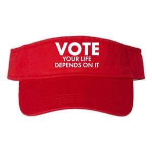 VOTE Your Life Depends On it Valucap Bio-Washed Visor