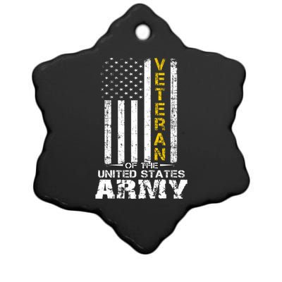 Veteran Of United States Army Veteran Gold Ceramic Star Ornament