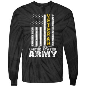 Veteran Of United States Army Veteran Gold Tie-Dye Long Sleeve Shirt