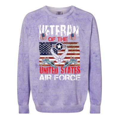 Veteran Of United States Air Force Fighter Jet Veterans Day Gift Colorblast Crewneck Sweatshirt