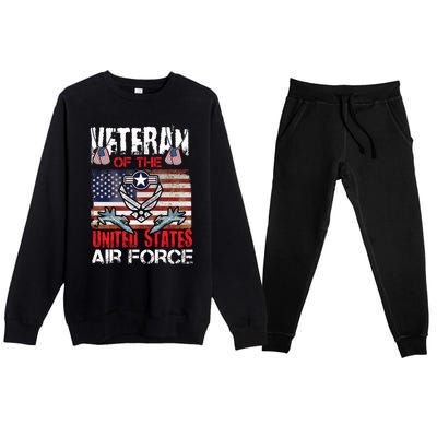 Veteran Of United States Air Force Fighter Jet Veterans Day Gift Premium Crewneck Sweatsuit Set