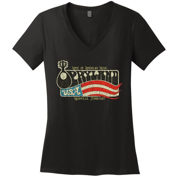 Vintage Opryland Usa 1972 Women's V-Neck T-Shirt