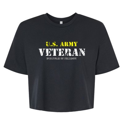 Veteran Of United States US Army Veteran Bella+Canvas Jersey Crop Tee