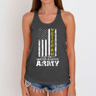 Veteran Of United States US Army Veteran Women's Knotted Racerback Tank