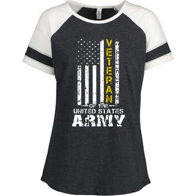 Veteran Of United States US Army Veteran Enza Ladies Jersey Colorblock Tee