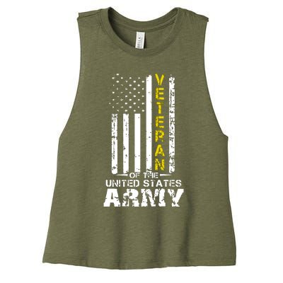 Veteran Of United States US Army Veteran Women's Racerback Cropped Tank