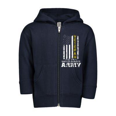 Veteran Of United States US Army Veteran Toddler Zip Fleece Hoodie