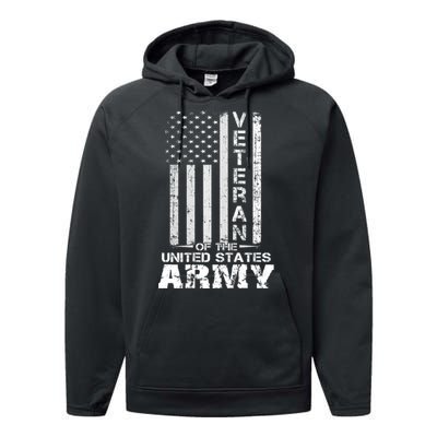 Veteran Of United States Army Veteran Gold Performance Fleece Hoodie