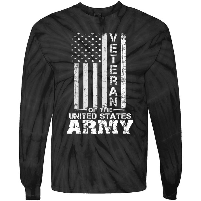 Veteran Of United States Army Veteran Gold Tie-Dye Long Sleeve Shirt