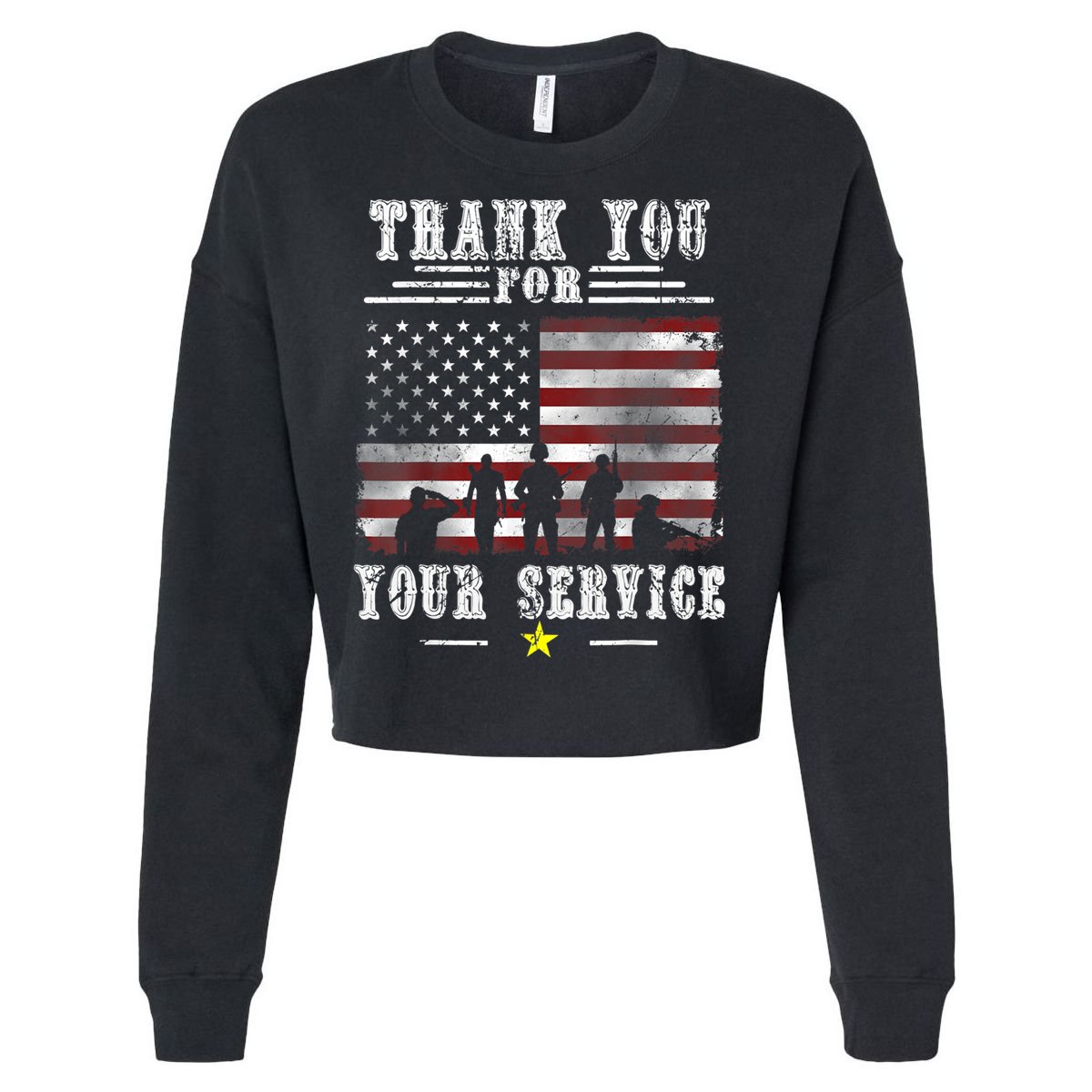 Veteran Of United States Thank You Veterans Memorial Day Cool Gift Cropped Pullover Crew