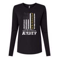 Veteran of United States US Army veteran Gold Womens Cotton Relaxed Long Sleeve T-Shirt