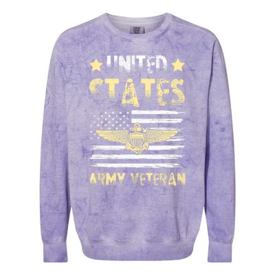 Veteran of United States US Army veteran Gold Colorblast Crewneck Sweatshirt