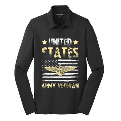 Veteran of United States US Army veteran Gold Silk Touch Performance Long Sleeve Polo