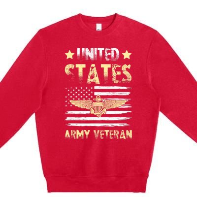 Veteran of United States US Army veteran Gold Premium Crewneck Sweatshirt