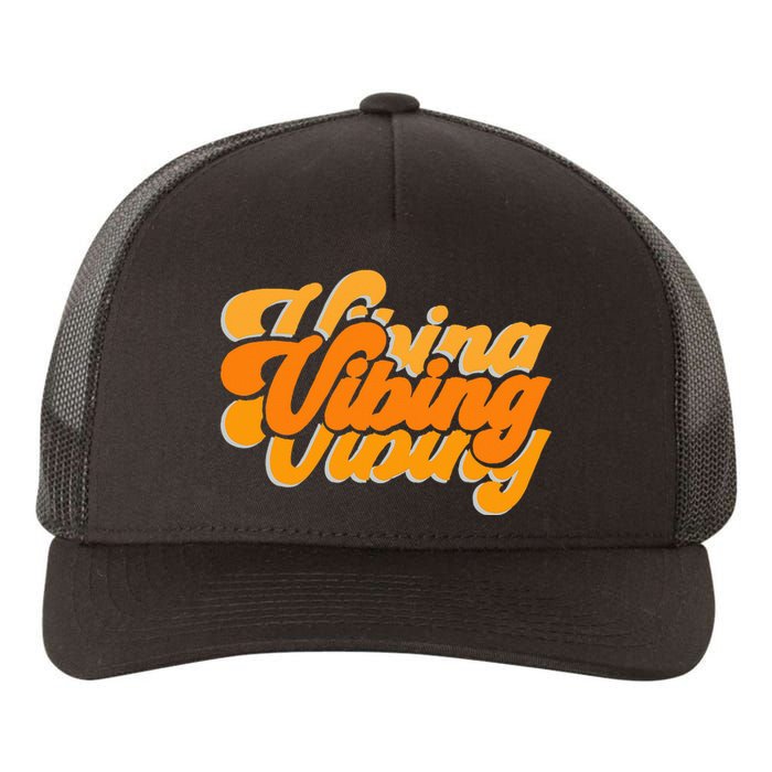 Vibing Orange Vibes Only Color Yupoong Adult 5-Panel Trucker Hat